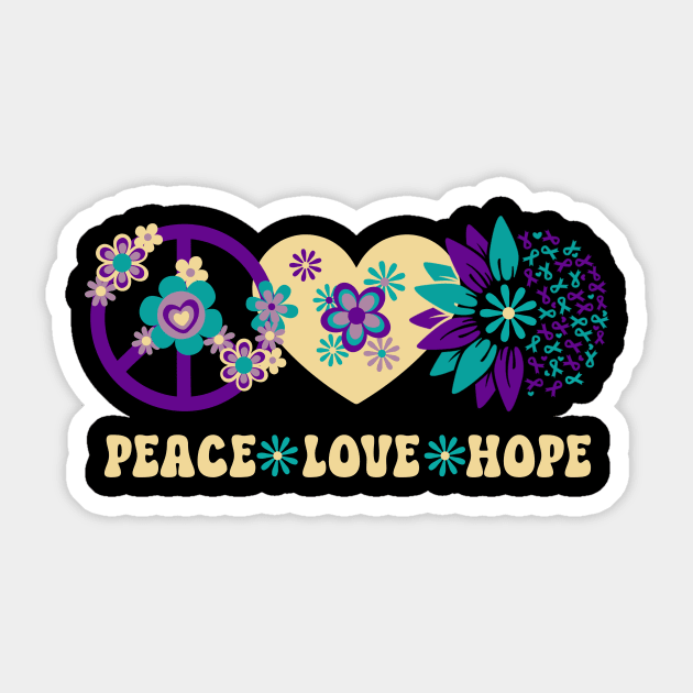 Peace Love Hope Suicide Prevention Awareness Sticker by Buckeyes0818